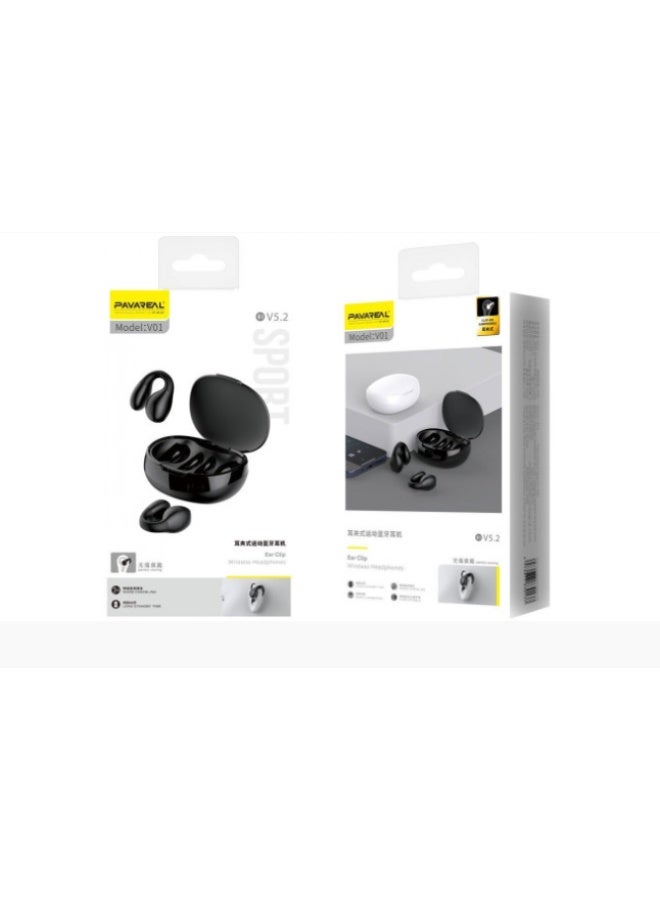 PAVAREAL V01 Stylish Wireless Earbuds with Type-C Fast Charging Available In Black Colour - Image 1